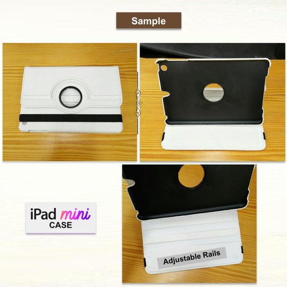 iPad Mini Case Cover White Faux Leather 360° Rotating Stand Anti-slip 7.9” - Picture 5 of 8